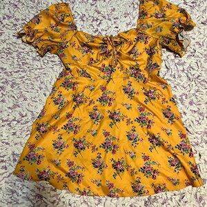 SHEIN CURVE 3XL Swing Sun Dress Sundress Summer Yellow Floral